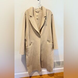 H&M Oversized Wool-blend Coat Light Beige Melange